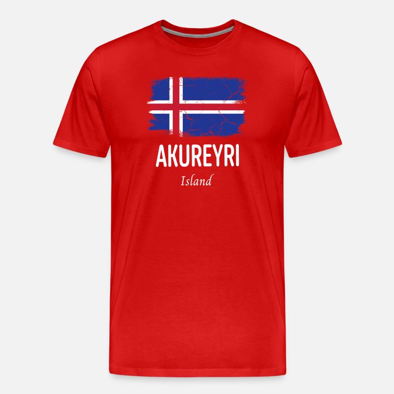 Akureyri - Männer Premium Bio T-Shirt - Rot