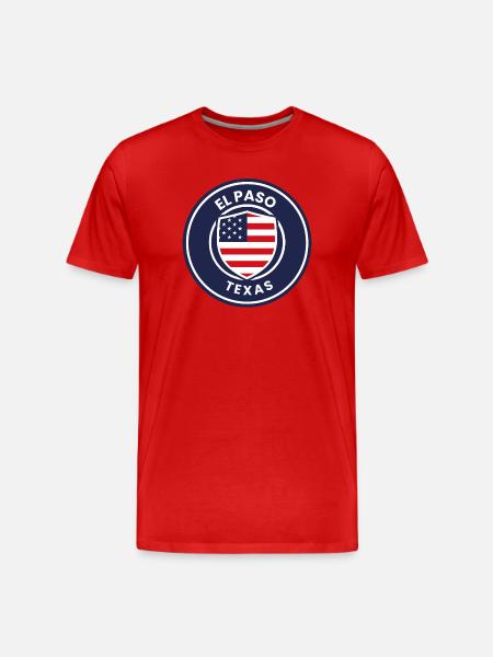 El Paso Texas Flag Shield - Men's Premium Organic T-Shirt - red