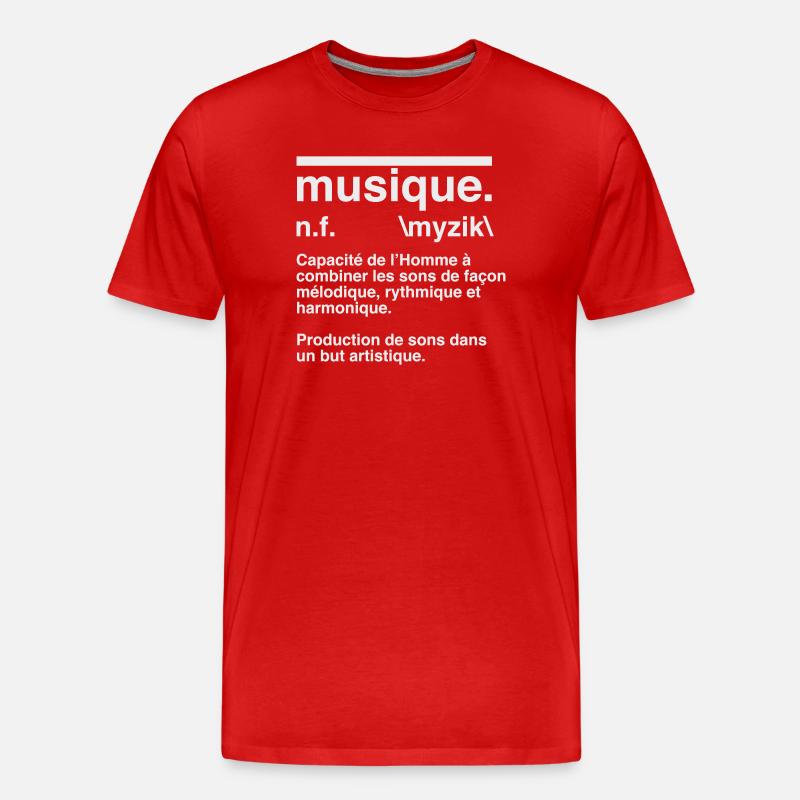 Music Definition Dictionary Style - Men's Premium Organic T-Shirt - red