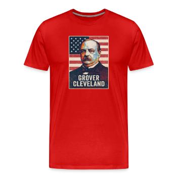 Grover Cleveland USA America Gift - T-shirt bio Premium Homme - rouge - Devant - Damien (186cm)