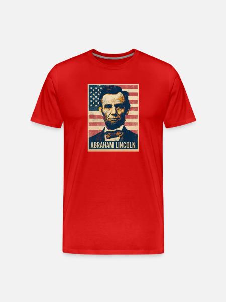 Abraham Lincoln Präsident Usa - Männer Premium Bio T-Shirt - Rot