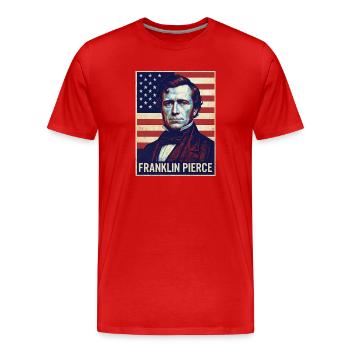Affiche vintage de Franklin Pierce - T-shirt bio Premium Homme - rouge - Devant - Damien (186cm)