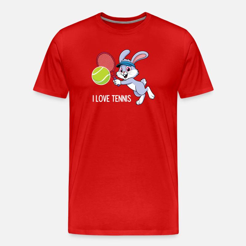 Ich liebe Tennis. - Männer Premium Bio T-Shirt - Rot