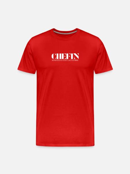 Chefin Spruch Kompetenz statt Lautstärke - Men's Premium Organic T-Shirt - red