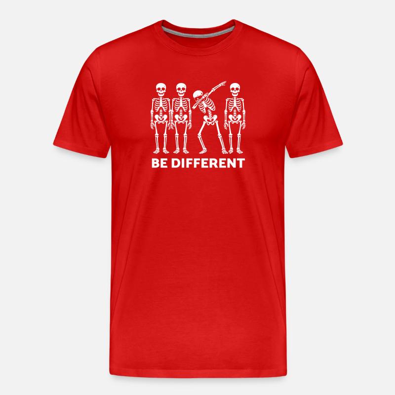 Be Different Skeleton Statement - Männer Premium Bio T-Shirt - Rot
