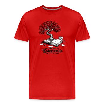 L’Arbre de la Connaissance - T-shirt bio Premium Homme - rouge - Devant - Damien (186cm)