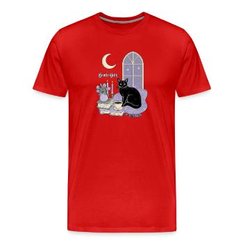Gentle Goth Cozy Goth Katze - Männer Premium Bio T-Shirt - Rot - Vorne - Damien (186cm)