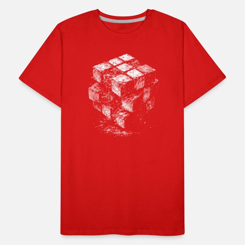 Géométrie du cube de briques T-shirt bio Premium Homme