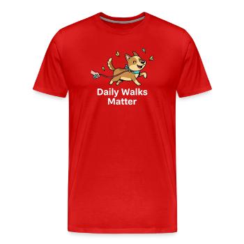 Daily walks count - Men's Premium Organic T-Shirt - red - Front - Damien (186cm)