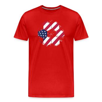 Patriotic Soccer Ball American Flag USA Sports Gif - Men's Premium Organic T-Shirt - red - Front - Damien (186cm)