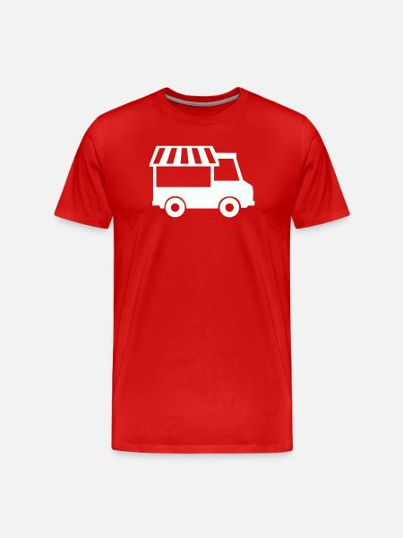 Foodtruck Silhouette - Männer Premium Bio T-Shirt - Rot