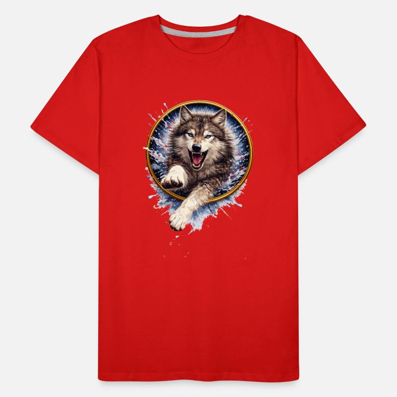 Wolfsring Spritzangriff Männer Premium Bio T-Shirt