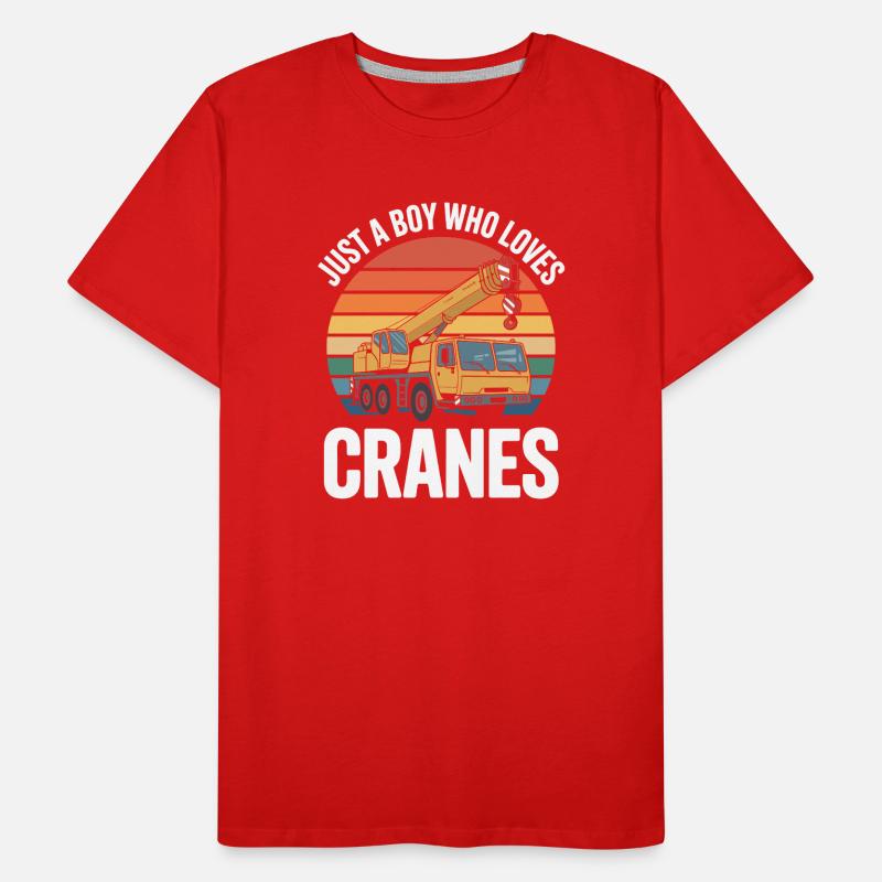 Crane Love in Retro Sunset Men's Premium Organic T-Shirt