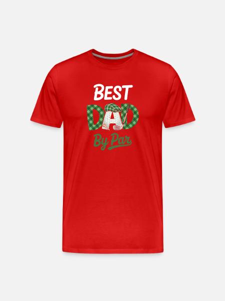 Best Dad By Par Golf Vater - Men's Premium Organic T-Shirt - red