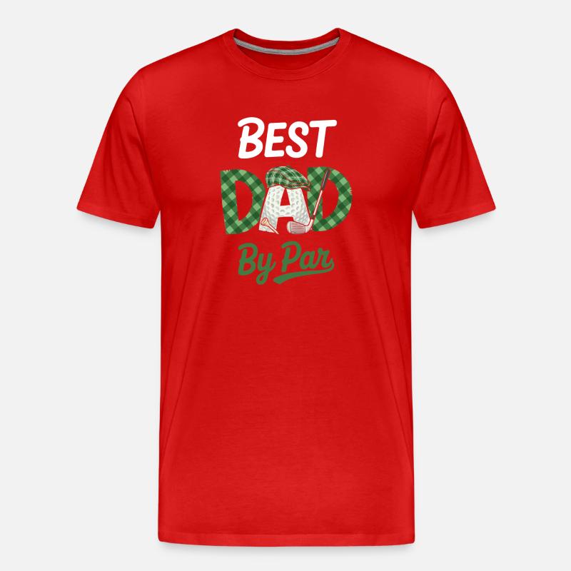 Best Dad By Par Golf Vater - Männer Premium Bio T-Shirt - Rot