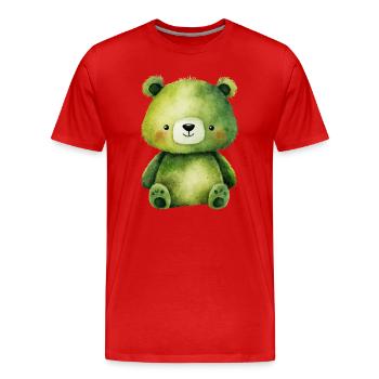Soft Bear – Tender Universe of Childhood - Men's Premium Organic T-Shirt - red - Front - Damien (186cm)