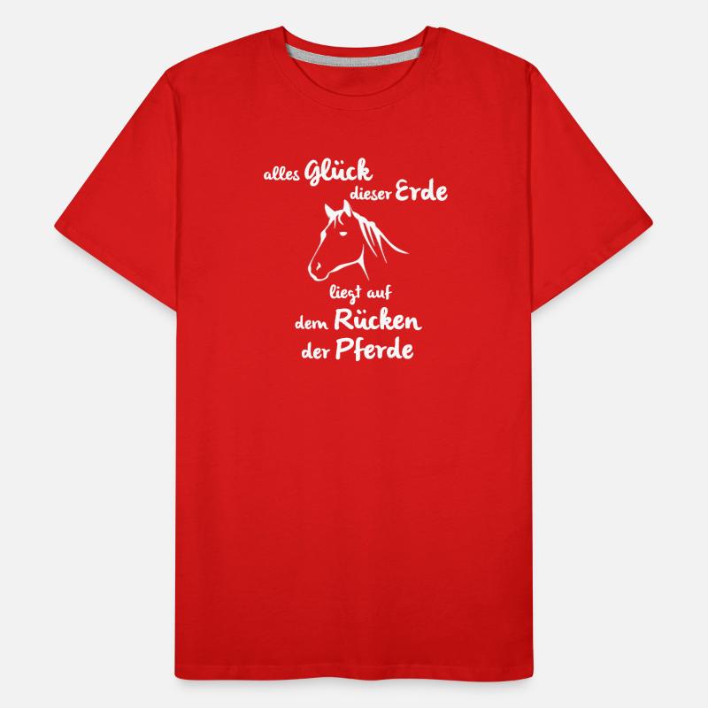 Glück der Erde auf dem Rücken der Pferde Männer Premium Bio T-Shirt
