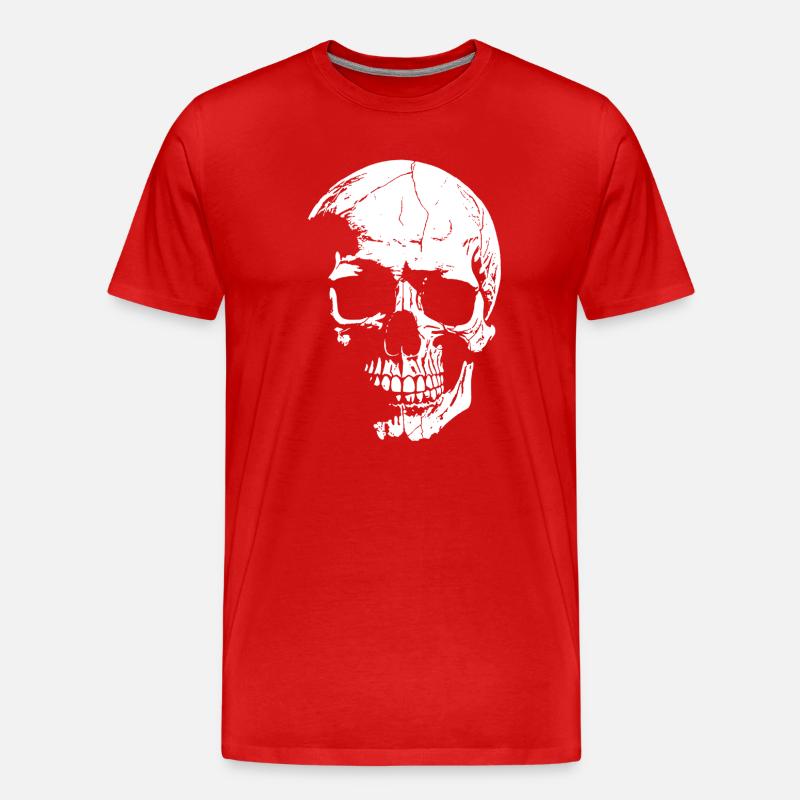 Schädel-High-Contrast Grafik - Männer Premium Bio T-Shirt - Rot