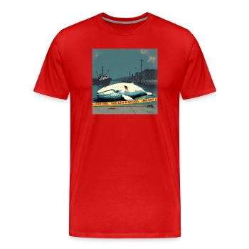 La baleine blanche retrouvée morte au quai - T-shirt bio Premium Homme - rouge - Devant - Damien (186cm)