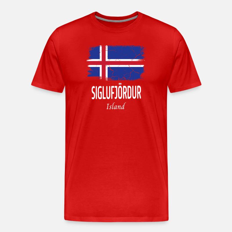 Siglufjördur - Männer Premium Bio T-Shirt - Rot