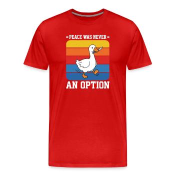 La paix n’a jamais été une option rétro de l’oie - T-shirt bio Premium Homme - rouge - Devant - Damien (186cm)