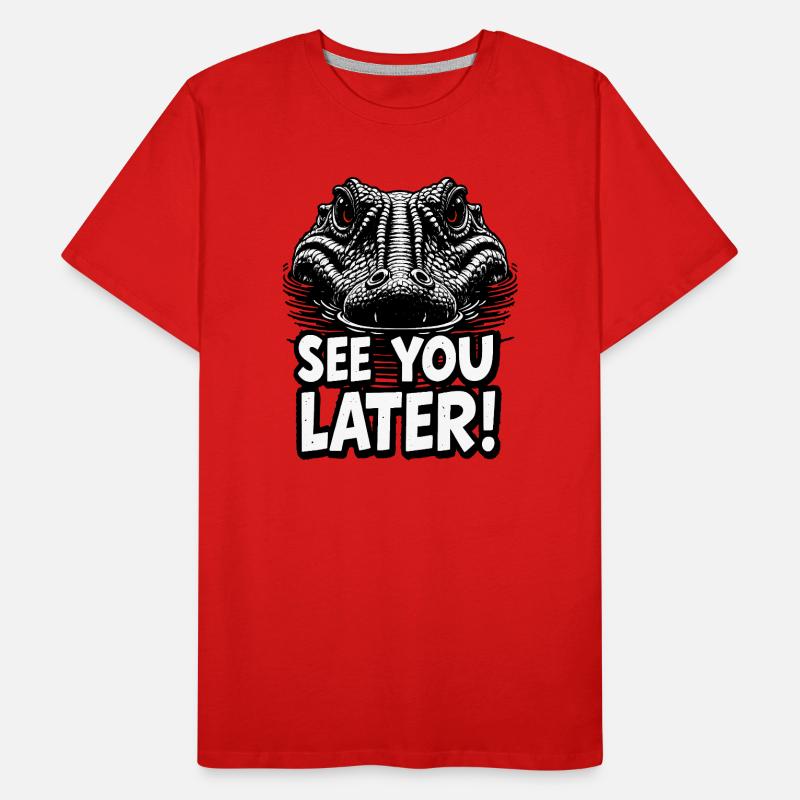 À plus tard illustration graphique d’alligator T-shirt bio Premium Homme