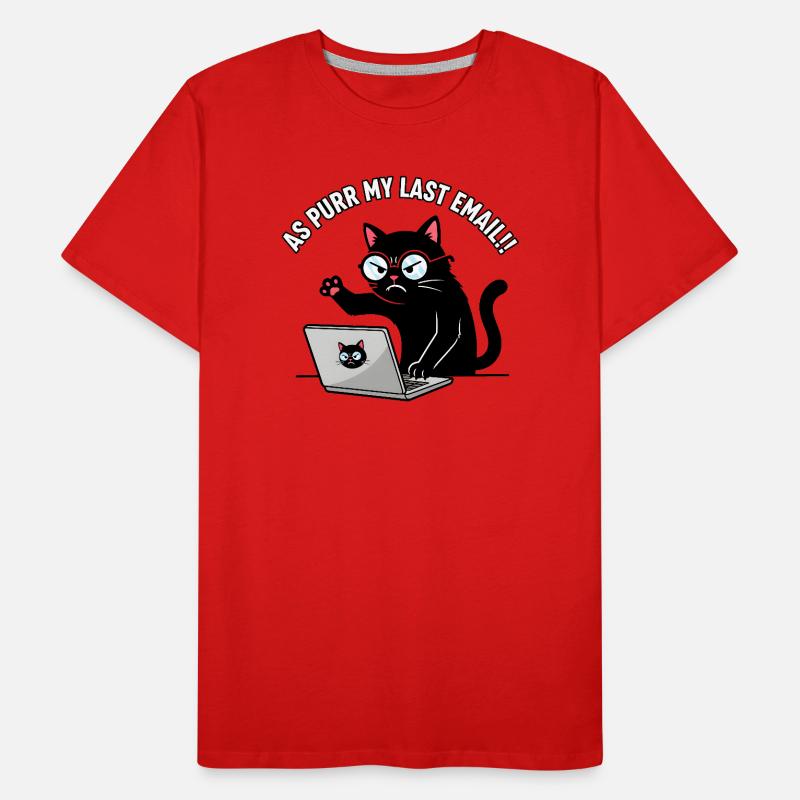 Alors que mon dernier e-mail Dessin de chat drôle T-shirt bio Premium Homme