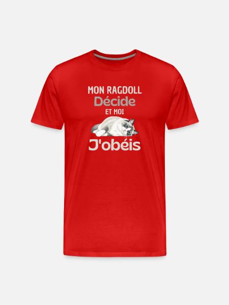 My ragdoll decides, I obey - Men's Premium Organic T-Shirt - red