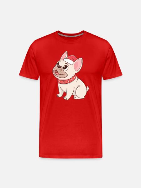 Enchanting Christmas Dog - Men's Premium Organic T-Shirt - red