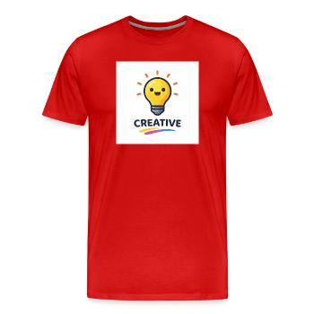 Conception créative d’éclairs lumineux - T-shirt bio Premium Homme - rouge - Devant - Damien (186cm)