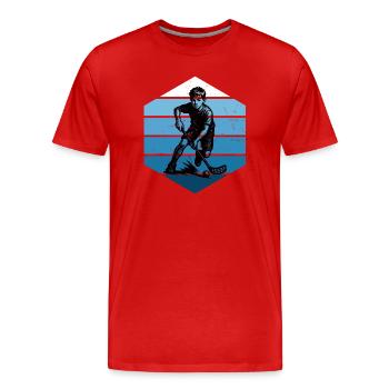 Floorball Liebe zum Anziehen - Männer Premium Bio T-Shirt - Rot - Vorne - Damien (186cm)