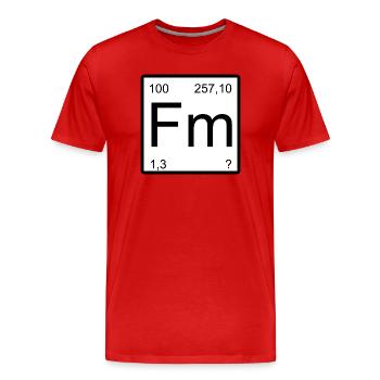 Fermium Perioden-Tafel Design - Männer Premium Bio T-Shirt - Rot - Vorne - Damien (186cm)
