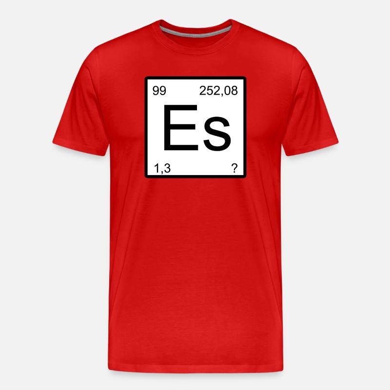 Es Element Stil: Minimaler Wissenschaftslook - Männer Premium Bio T-Shirt - Rot