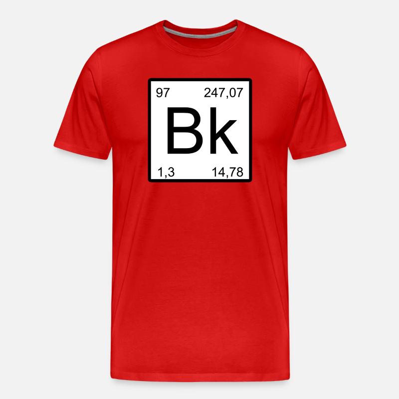 Berkelium Bk Symbol Kunst im Periodensystem-Stil - Männer Premium Bio T-Shirt - Rot