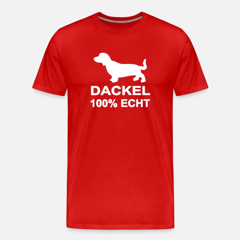 Dackel - Männer Premium Bio T-Shirt - Rot