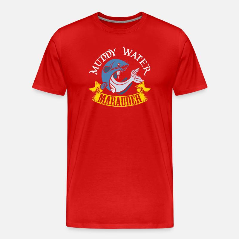 Poisson-chat pêcheur poisson-chat pêchent le poisson-chat - T-shirt bio Premium Homme - rouge