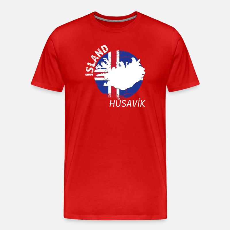 Húsavík - Männer Premium Bio T-Shirt - Rot