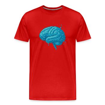 Brain Series – Blue Brain Creative Design - Men's Premium Organic T-Shirt - red - Front - Damien (186cm)