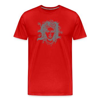Medusenkopf mit Schlangen - Männer Premium Bio T-Shirt - Rot - Vorne - Damien (186cm)