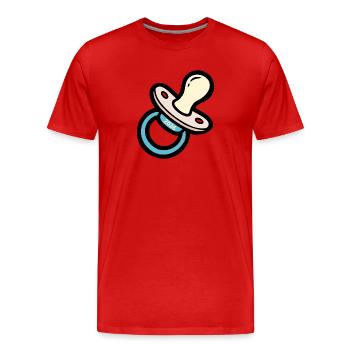 Announcing Baby - Pacifier 2026 - Men's Premium Organic T-Shirt - red - Front - Damien (186cm)