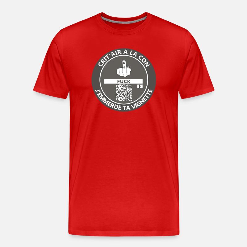 Blöder Crit'air-Aufkleber - Männer Premium Bio T-Shirt - Rot