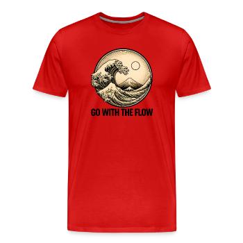 Whispers of the Sea – Abstrakte Meereslandschaft - Männer Premium Bio T-Shirt - Rot - Vorne - Damien (186cm)