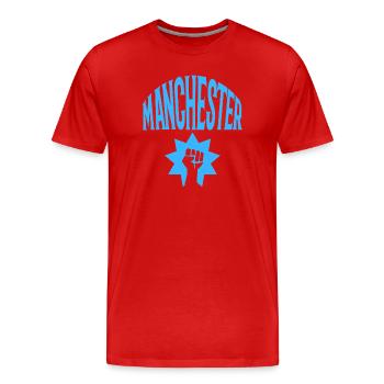Manchester - Men's Premium Organic T-Shirt - red - Front - Damien (186cm)