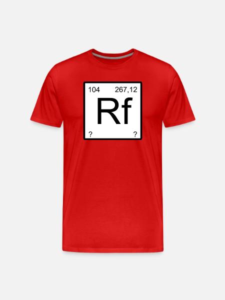 Rutherfordium Symbol Square - Men's Premium Organic T-Shirt - red