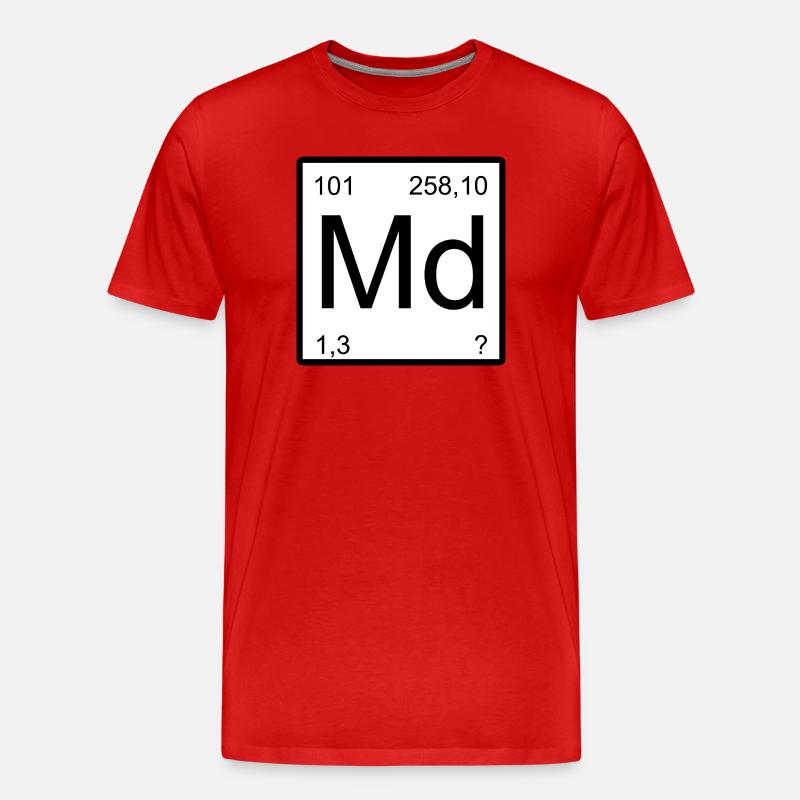 Md Mendelevium Element Monogram - Männer Premium Bio T-Shirt - Rot
