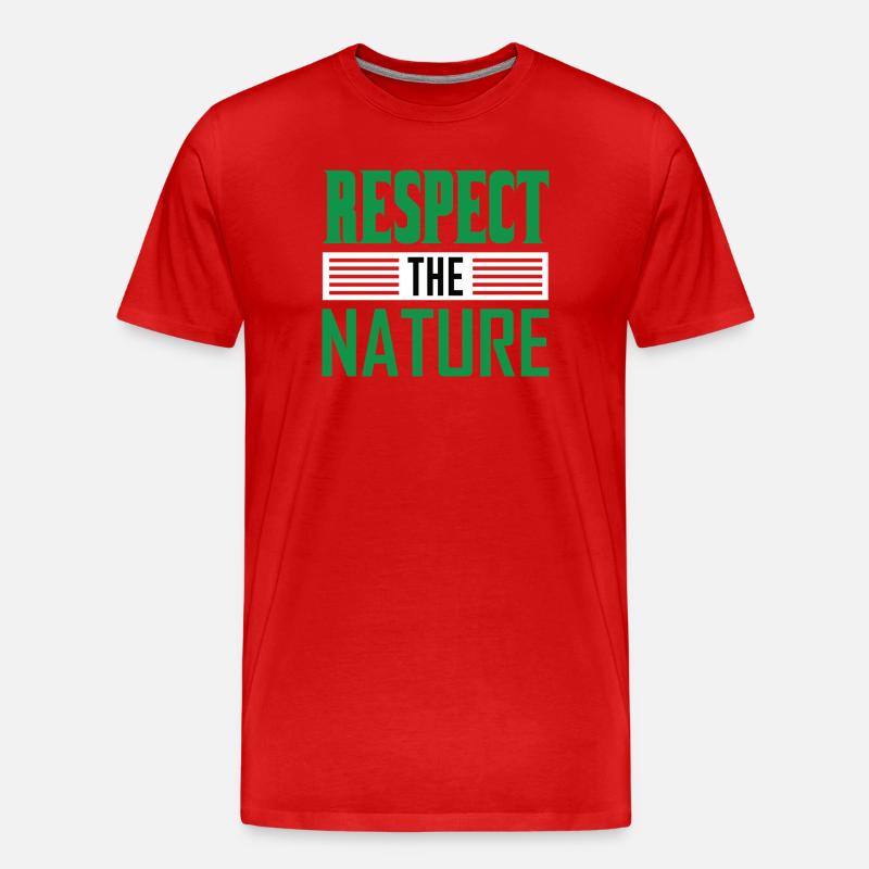 Respect the Nature - Männer Premium Bio T-Shirt - Rot