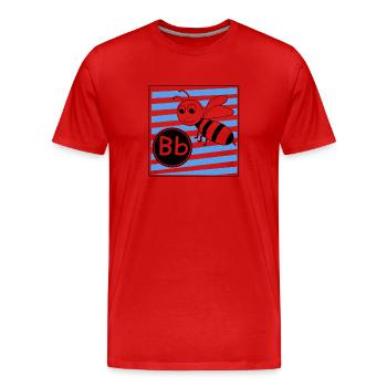 B for Bee Letters in Primary School - Men's Premium Organic T-Shirt - red - Front - Damien (186cm)