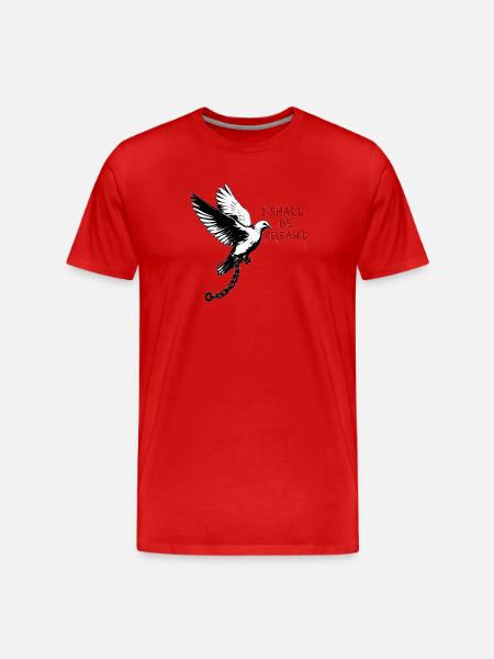 Dove of Liberation with Chain - Men's Premium Organic T-Shirt - red