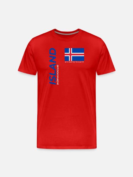Kópavogur - Männer Premium Bio T-Shirt - Rot