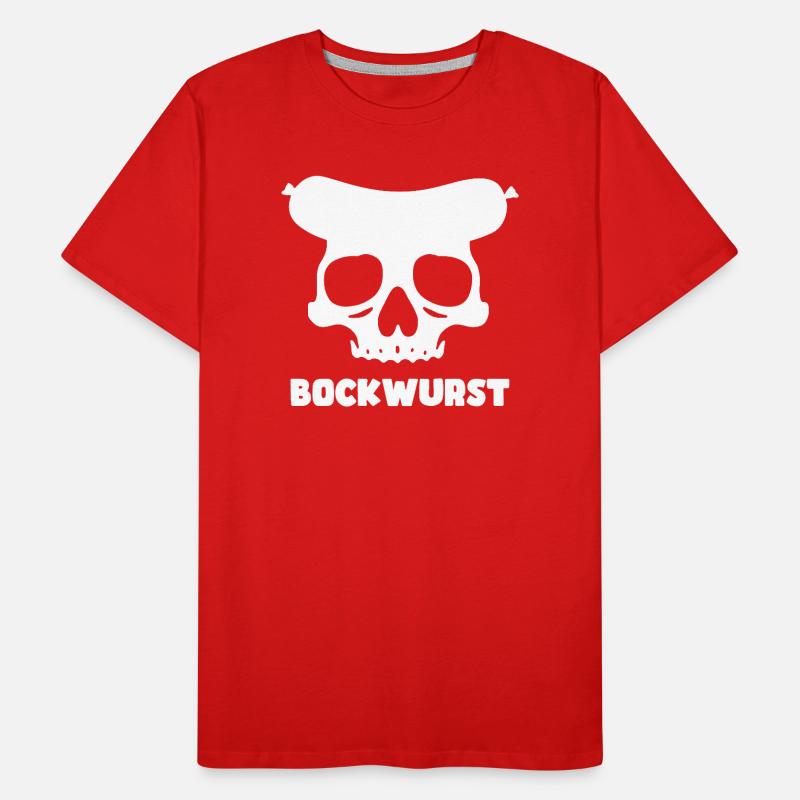 Bockwurst Skull Graphic Men's Premium Organic T-Shirt